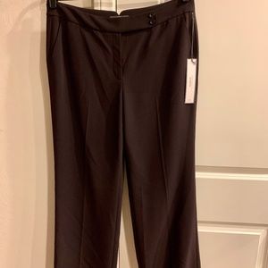 NWT ANN TAYLOR CHOCOLATE BROWN LINED PANTS “MARGO” STYLE SIZE 12 Wash & Wear
